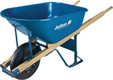 Jackson M6T22 Contractor Wheelbarrow, 6 cu-ft, 25-1/2 in OAW, 6 cu-ft Volume, Steel, 1-Wheel, Pneumatic Wheel